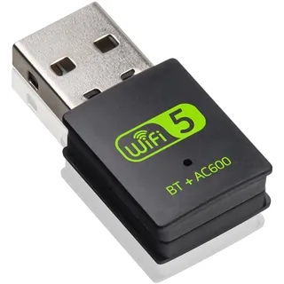 RUIZHI WLAN-Stick, USB, 600 Mbit/s, Bluetooth-Adapter 4,2, Dongle 2,4 GHz/5,8 GHz, Karte für Laptop PC Windows 11/10/8/8,1/7/XP, Mac 10.9-10,15