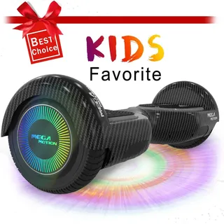 Hoverboard 6.5" Self Balance Scooter Elektro Skateboard mit Bluetooth Lautsprecher LED-Leuchten für Kinder und Erwachsene - Schwarz