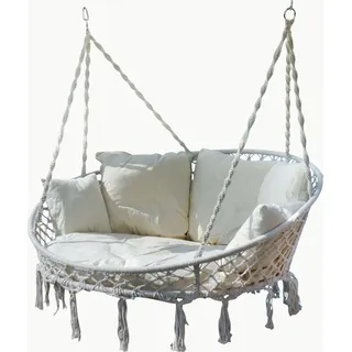 ALEOS. Hängesessel Hängelounger Schwebeliege Doppelliege Doppellounge Lounge für 2 Personen MAUI mit vielen Kissen faltbar klappbar (ohne Holzgestell)