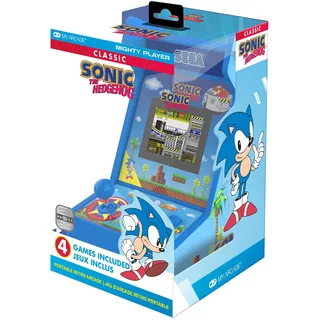 My Arcade Sonic The Hedgehog Mighty Player Portable Arcade-Konsole, Ecran 3,5 Pouces, 4 Jeux Inclus, wiederaufladbare Batterie, Blau