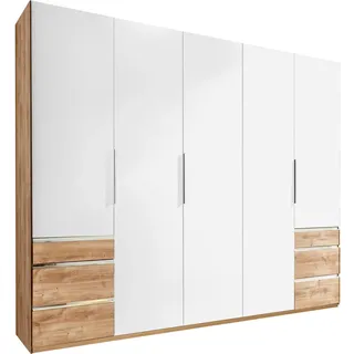 Level 250 x 216 x 58 cm Plankeneiche Nachbildung/weiß mit Schubladen