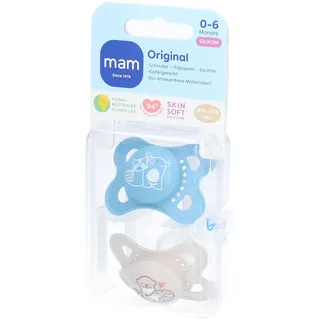 MAM Original Pure Siliconen Fopspeen Blauw - Ecru 0-6 Maanden 2 St Sauger
