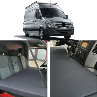 BREMER SITZBEZÜGE VW Sprinter W906 Crafter 1 Bj 2006-17 kompatibles Fahrerhausbett - Schwarz