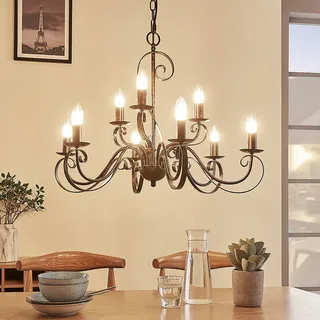 LINDBY Lindby, Caleb 9 Kronleuchter Rust / Flurbereich, | 54