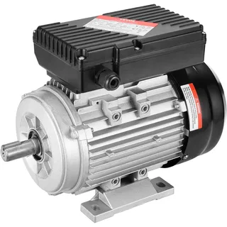 Vevor 0,75 kW Elektromotor 1400 U/min, AC 220~240 V 5,45 A, 80, B3-Rahmen, Luftkompressormotor einphasig, 19 mm Keilwelle, Rechts-/Linkslauf für landwirtschaftliche Maschinen und allgemeine Geräte