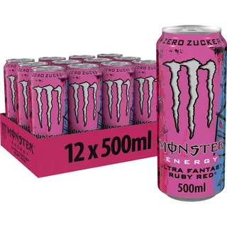 MONSTER ENERGY Ultra, 12 x 500 ml) Dose (inkl. 3,- Euro Pfand), Fantasy Ruby Red