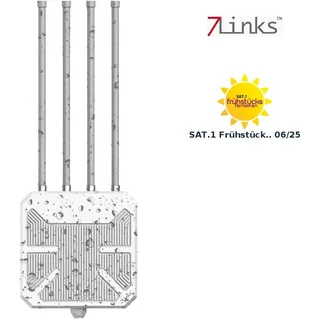7links Wetterfester Outdoor-WiFi-6-Repeater 3000 Mbit/s weiß