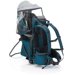 Fillikid Rückentrage Elite, Petrol, Kunststoff, Metall, Füllung: Polyester, 18x44x27 cm, Fußstütze, Regenschutz, Sonnendach, Baby on Tour, Babytragen & Tragetücher