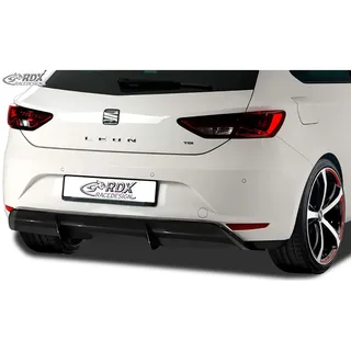 RDX Heckschürzenansatz 'Diffuser' passgenau | kompatibel mit Seat Leon 5F SC/5-türer 2013-2017 exkl. ST/FR/Cupra (ABS Schwarz glänzend)