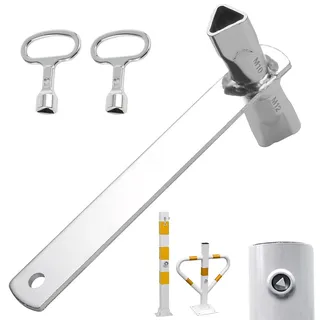 M10 M12 Dreikantschlüssel Set 3er, Pollerschlüssel Dreikant Für Absperrpfosten, Schrankenschlüssel & 3 Kant Schlüssel Für Poller, Feuerwehrschlüssel Universal Aus Stahl & Aluminium