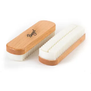 Burgol Kreppbürste Lamellenbürste für Nubuk und Rauleder Wildlederbürste aus Holz