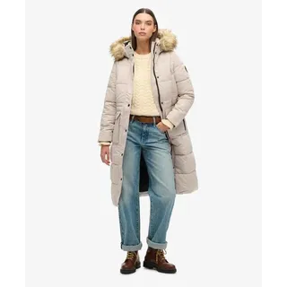 Superdry für Damen. W5011566A Langer Steppmantel Everest beige (M), Lässig, Polyester