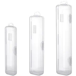 UCFBWO 3 Stück Tragbare Besteckbox,wiederverwendbarer Kunststoff Besteckkasten, Camping, Reisen, Schule, Picknick, Büro, transparent mit Deckel, Reisebesteck Aufbewahrungsbox für unterwegs