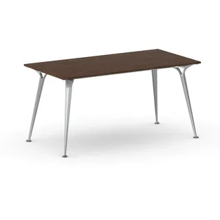 Konferenztisch PRIMO ALFA 160x80 cm, graues Metallgestell, Nussbaum