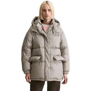 Marc O'Polo DENIM "aus recyceltem Polyester-Ripstop", Damen, Gr. L, grau eternity, Obermaterial: 100% Polyester; Füllung: 70% Daune, 30% Feder, unifarben, oversize, elastischer Bund, Jacken Outdoorjacke