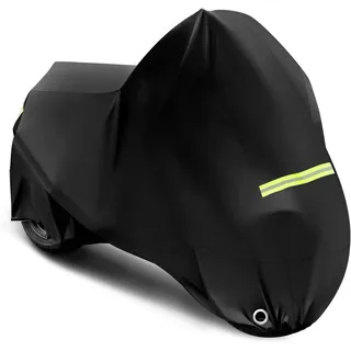 Woltu Motorrad Abdeckplane Outdoor 210D Oxford Stoff, Motorradabdeckung wasserdicht Winterfest, Motorradgarage mit Schlosslöchern, Staub-, Regen- und UV-Schutz, 245×105×125 cm