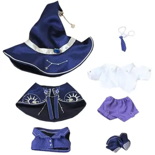 niannyyhouse 10cm 20cm Plüsch Puppe Kleidung Hut Schal Weste Hemd Hosen Krawatte Schuhe Magie Anzug Puppe Zubehör Dress Up (Lila, 20cm)