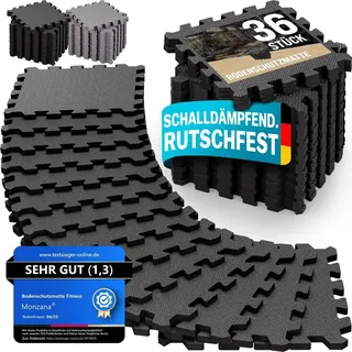 monzana MONZANA® Bodenschutzmatten Fitness 36 Stück - Schwarz
