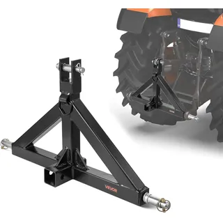 Vevor 3-Punkt-Anhängerkupplung mit 5,08 cm Empfänger, Dreipunktaufnahme, 1360 kg Kapazität, Traktor-Anhängerkupplungsadapter, kompatibel mit Kubota, Mahindra, John Deere, Massey Ferguson