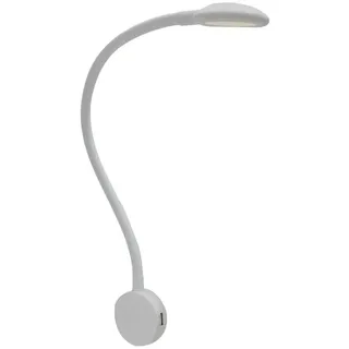 Kalb Material Für Möbel LED Bettleuchte + USB Ladeg. TOUCH Bettleuchten Leseleuchte Leselicht Ladegerät, Farbe:Weiß