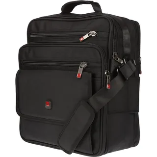 Große Arbeitstasche Hochformat Herren Tasche Flugbegleiter Schultertasche Arbeit - Schwarz