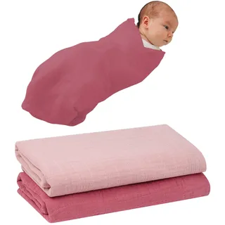 furora BABY Mullwindeln & Pucktuch 120x120 cm XXL (weiche Musselin Bio-Baumwolle) Oeko-TEX 100 Mulltücher Baby | saugtark + 60 Grad waschbar | Stoffwindeln Tuch, große Spucktücher (Flower)