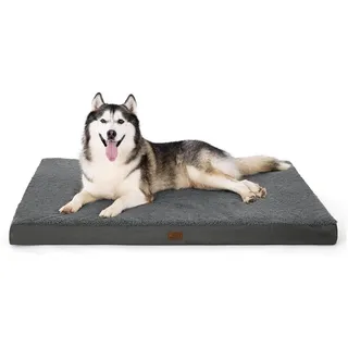 luxuskollektion Hundebett orthopädisches waschbar L 135 x B 91 cm Dunkelgrau