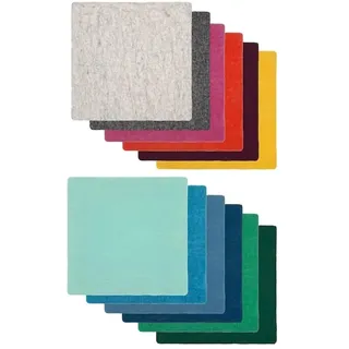 Nepalaya - Flaches Sitzkissen Filzkissen (1 Stück) aus 100% Wolle gefilzt, eckig, 40x40 cm, Bunte Stuhlkissen aus Filz - handgemacht - fair Trade aus Nepal (anthrazit)