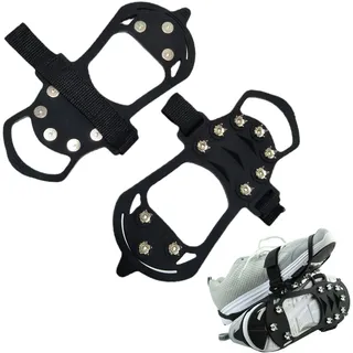 Antirutsch Schuhspikes Grödel, Steigeisen Schuhspikes, Schuhkrallen, Spikes Schuhe Schuhkrallen mit 10 Zähne, Schuhspikes Ice Schuhkrallen Eisspikes Wandern, Schnee, EIS, Winter Outdoor, Größe 39-45