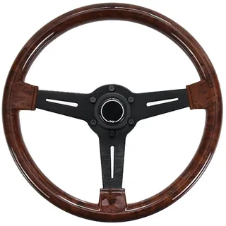 LYHYDMA Auto lenkrad 14 Zoll Holzmaserung Racing Lenkrad 350mm Retro Tiefe Mais Driften Sport Lenkräder Universal für Rennsport Rallye Motorsport(A)