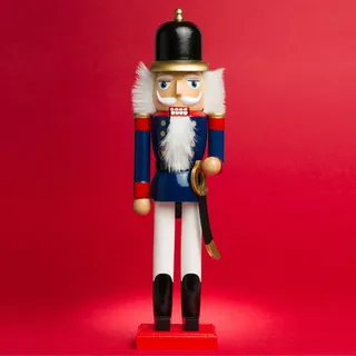 SIKORA NK-A Deko Nussknacker Figur aus Holz Verschiedene Motive 2 Größen, Farbe/Modell:A04 blau - Soldat, Größe:Höhe ca. 38.5 cm