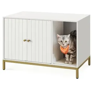 Songmics Katzentoilette Katzenklo-Schrank 80 x 50 x 55 cm Weiß