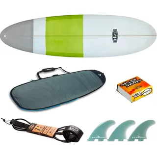 Buster Surfboards komplett Surfbrett Set Surfboard 6’6 Egg Style für Surfer Aller Könnensstufen, Leash Beyond 7 ft, BOARDBAG FK Fun 6’7, SURF Wax Sticky Bumps Warm