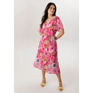 Aniston SELECTED Midikleid Damen Bunt/Florale Pink 36