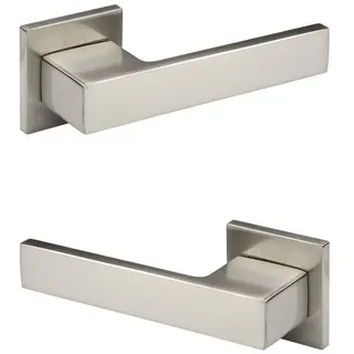 HEXIM Designer Türgarnitur, Zimmer Türgriff WC / Bad Aluminium matt in 4 Farben - Ricardo Borelli Q06: nickel matt, Türgriffe