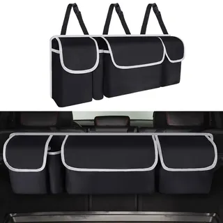 URAQT Faltbarer Auto Aufbewahrungstasche mit 4 Taschen Wasserdicht Rücksitz Kofferraumtasche 3 Verstellbare Schultergurte Kofferraumtasche für den Kofferraum