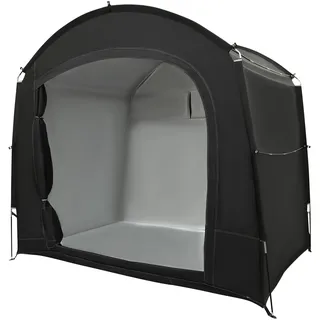 SHZICMY Fahrradgarage 220x150x185cm, Fahrradunterstand Freistehend Gartenschuppen Gerteschuppen Lagerzelt Carport Gertezelt, Schwarz