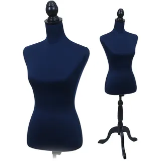 Mendler Schneiderpuppe T220, Schaumstoff - dunkelblau | Schaufensterpuppe, Torso weiblich