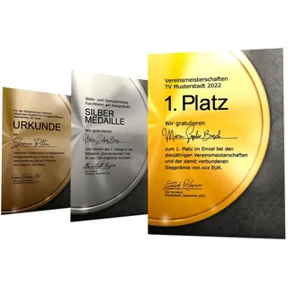 Urkundenpapier MEDAILLE Set Gold Silber und Bronze 3x10 Blatt