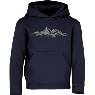 Baddery Kinder Kletter Hoodie - „Alpengipfel“ - Outdoor Wandern Kapuzenpullover für Jungen & Mädchen (Navy 164) - 164