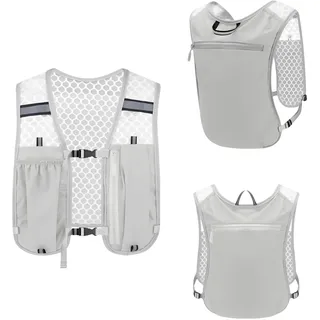 Laufweste Damen und Herren, Verstellbare Laufweste, 5L Ultraleicht Trinkrucksack Trail Rucksack Trinkweste reflektierende Running Vest Trinkrucksack zum Laufen Herren Damen für Wandern