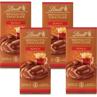 Lindt Weihnachts Punsch Chocolade mit einer Füllung 100g 4er Pack