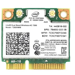 Intel Dualband-WLAN – MQUPIN Dualband-WLAN-Karte – AC 7260 Netzwerkadapter + Bluetooth 4.0 Verwendung für Intel AC Half Mini PCIe-Karte 802.11 b/a/g/n/ac, unterstützt Windows 7, 8, 8.1, 10