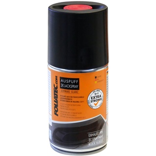 FoliaTec Auspuff 2K Lackspray für das Auspuffendrohr- und/oder Blende, Sportwagenoptik, Schwarz Glänzend, 250 ml