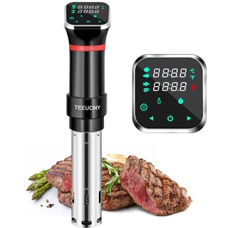 Sous Vide, TEEUCNY 1100W Sous-vide Stick Präzisionskochtopf Immersion Tauchzirkulator Präziser Temperatureinstellung, digitaler Timer, Ultra leise, LCD Touch Display, Edelstahl, Sous Vide Garer