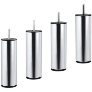 SOTOOLS 4er Set KÖNIG Möbelfuß OSNABRÜCK Ø50 mm, Chrom poliert Sockelfuß Sofafuß Bettfuß Höhe: 150 mm
