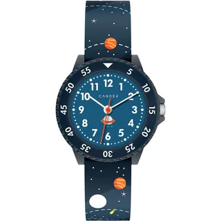 Cander Berlin MNA 1630 A Kinderarmbanduhr 3 ATM wasserdicht Armbanduhr Kinder Lernuhr analog Jungen Mädchen Weltraum