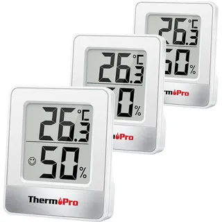 ThermoPro TP49W-3 digitales Mini Thermo-Hygrometer Raumthermometer 3 Stück
