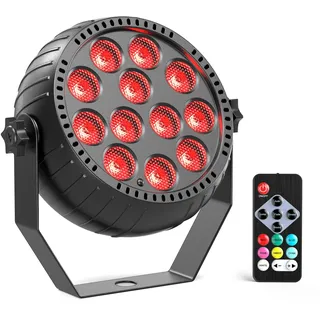 Glowingstage Mini RGB LED Par Akku, Wiederaufladbar 12 LED Bühnenlicht Discolicht mit Fernbedienung LED Par Strahler, Partylicht für DJ Party Disco Bar Hochzeit Halloween Weihnachten