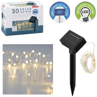 Cepewa LED-Lichterkette, 1x Solar LED Lichterkette Kupferdraht Dekobeleuchtung Lichter 50 x LED Lichter (1 x LED Lichterkette)